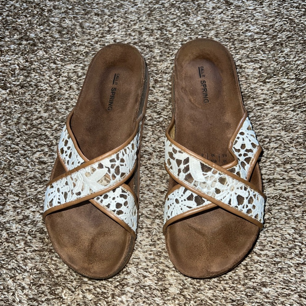 White lace women sandals